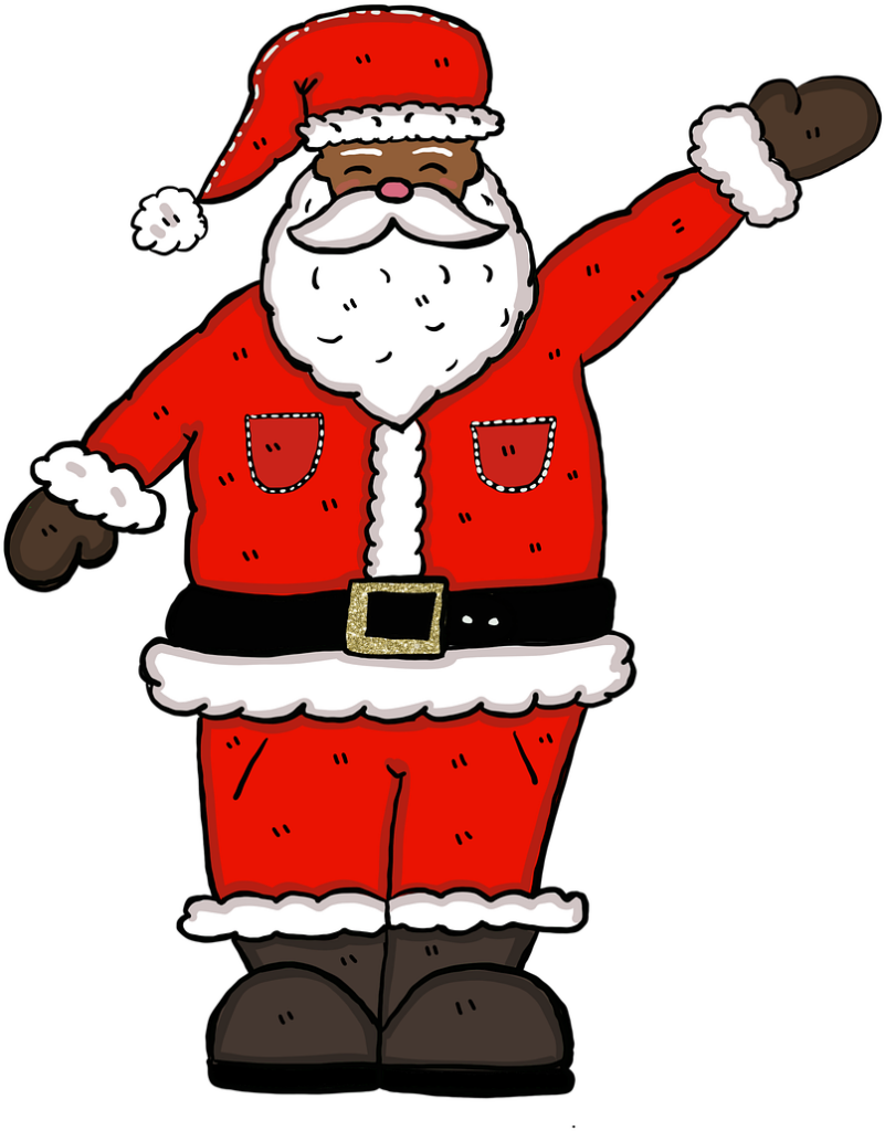 Joyful Cartoon Santa in Classic Red Suit - Festive Holiday Cheer Wallpaper