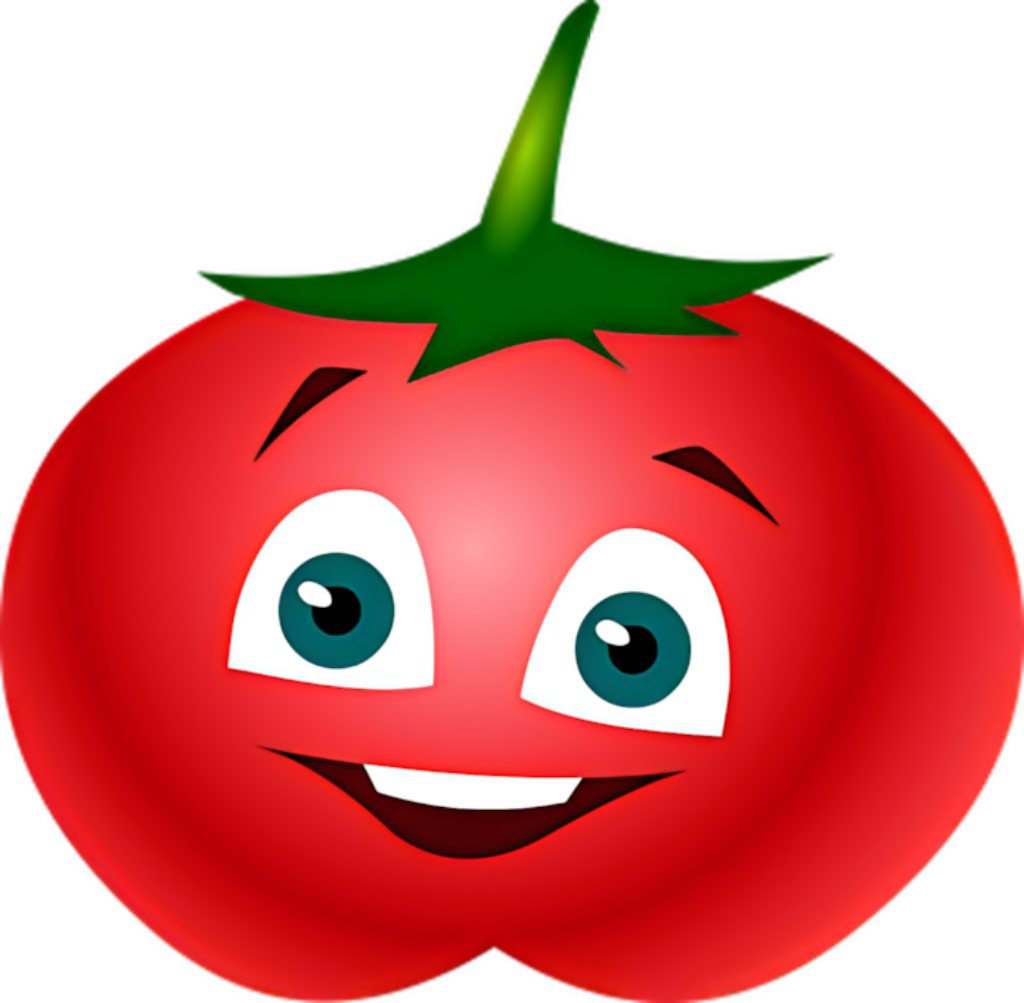 Cheerful Cartoon Tomato Wallpaper - Fun & Vibrant Background