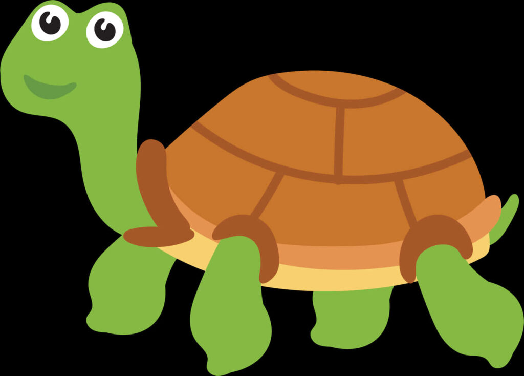 Cheerful Cartoon Turtle Wallpaper: Playful Green & Brown Design