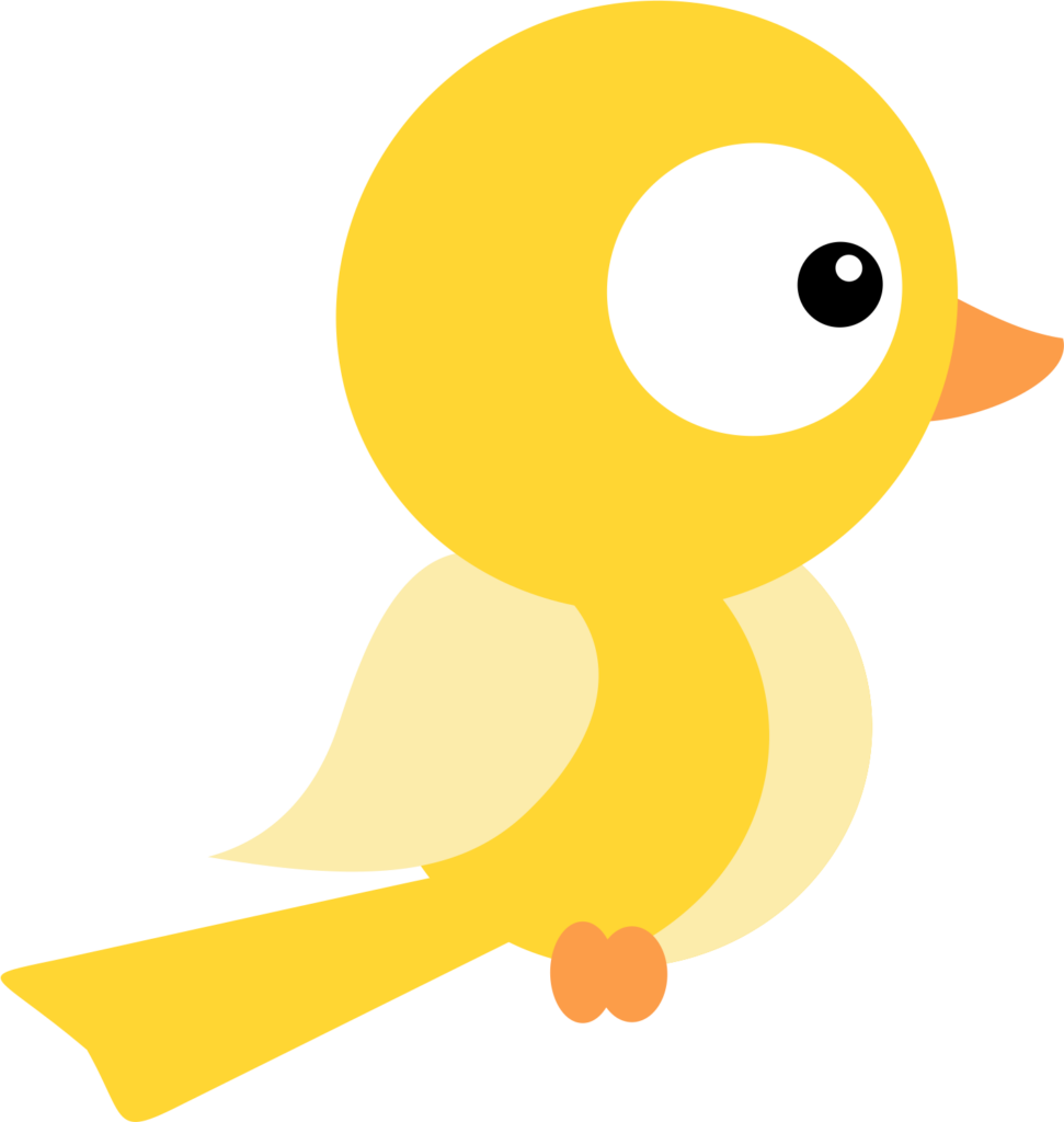 Cheerful Cartoon Yellow Bird Wallpaper on Transparent Background