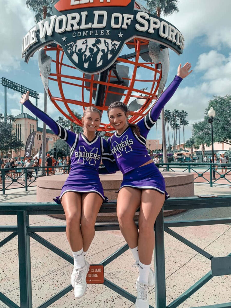 Cheerful Purple Raiders Cheerleaders at ESPN Sports Complex Wallpaper