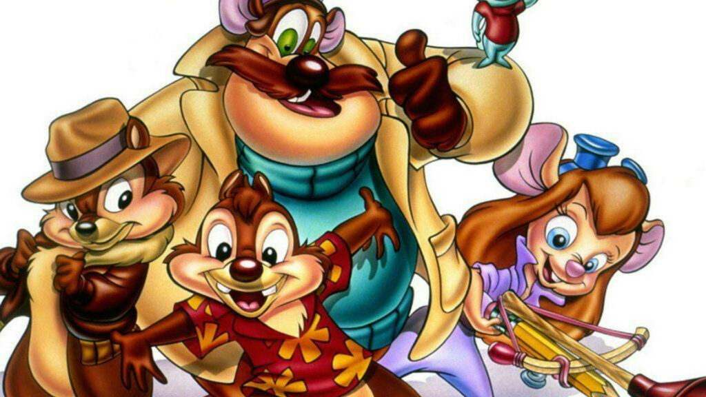 Chip N Dale Rescue Rangers wallpaper showing cheerful team ready for fun adventure background