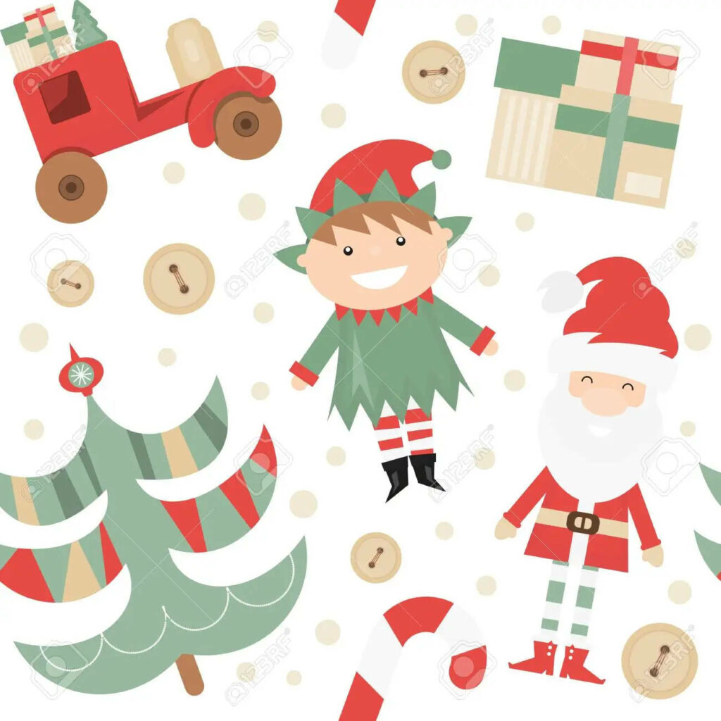 Cheerful Christmas Elf Wallpaper: Festive Holiday Design for Cheer