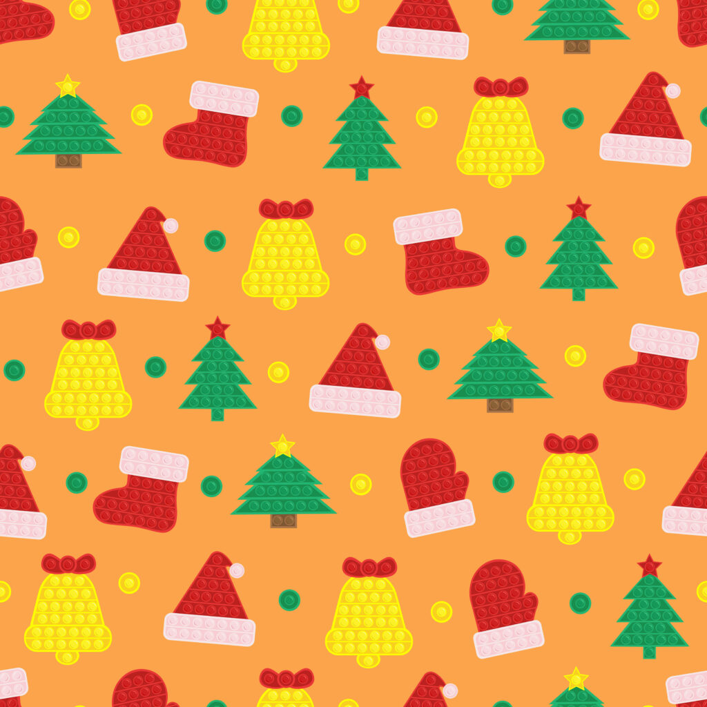 Playful Christmas Pop It Wallpaper: Festive Digital Art Design