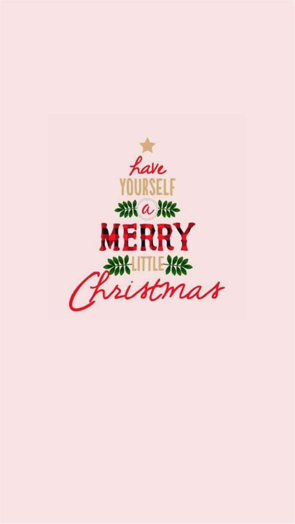 Cheerful Christmas Tree Wallpaper: Merry Little Christmas Design