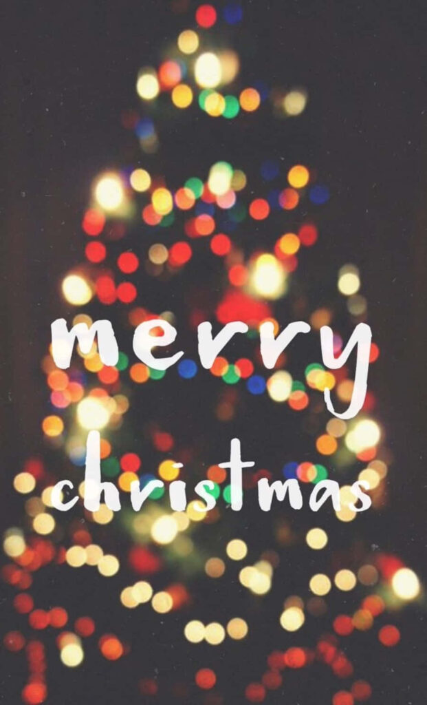 Joyful Christmas Wallpaper with Blurry Colorful Lights Background