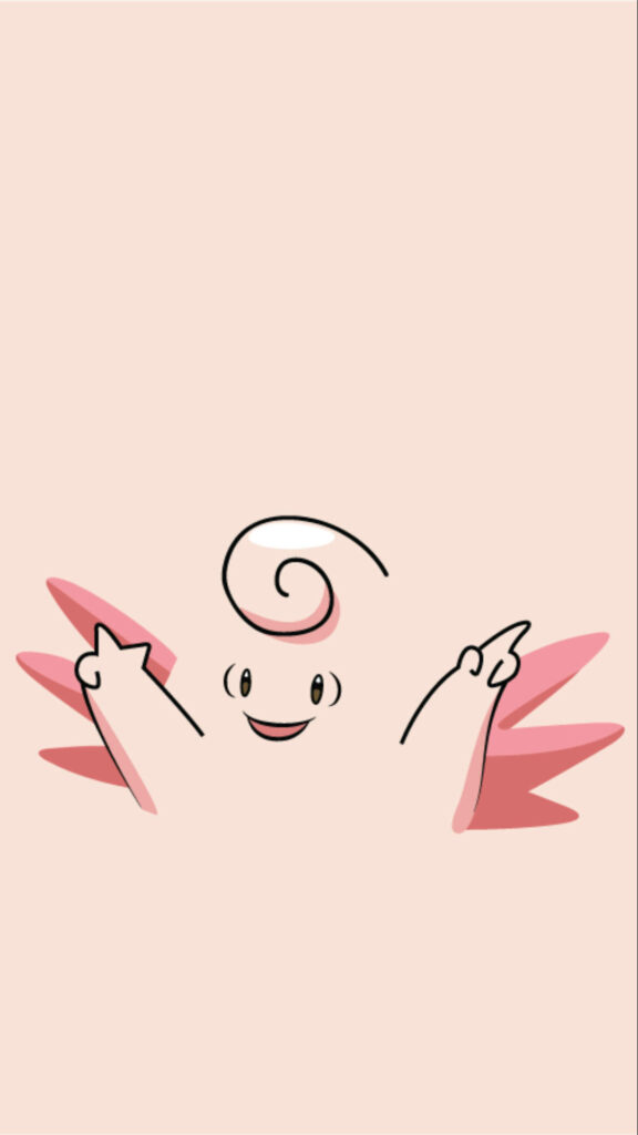 Cheerful Clefable Minimalist Wallpaper in Soft Pastel Background