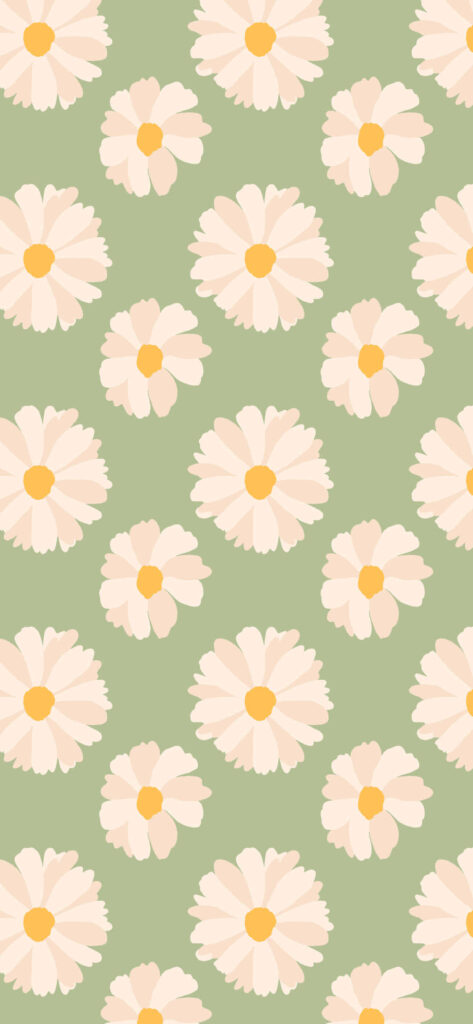 Charming White Daisy Wallpaper: Fresh Green Spring Background