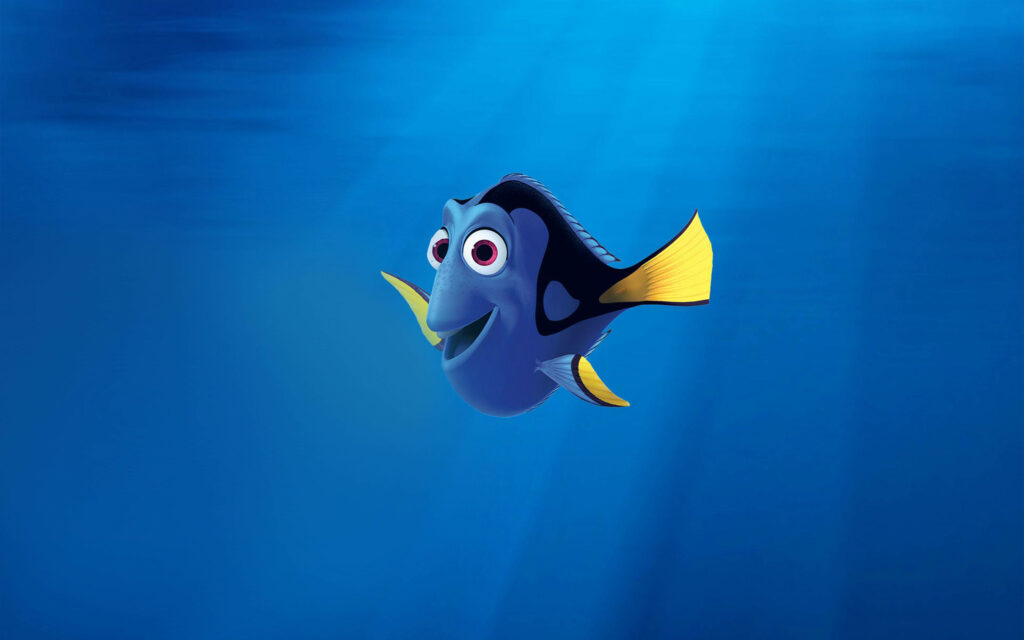 Cheerful Dory Wallpaper - Playful Underwater Background