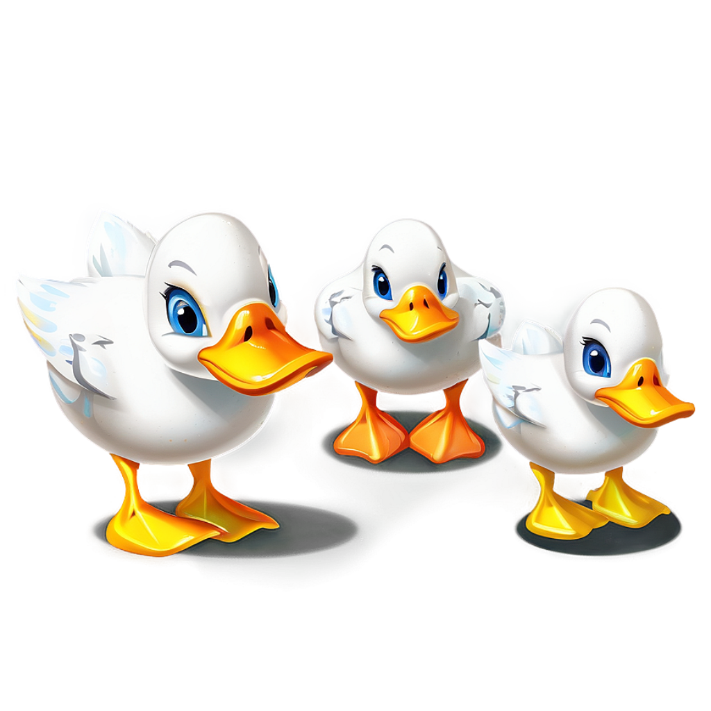 Cheerful Cartoon Duck Family Wallpaper - Whimsical Background Design
