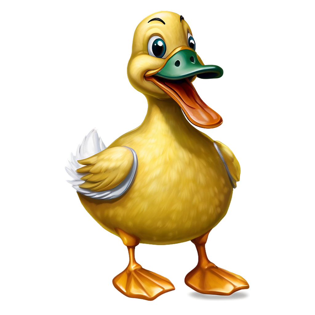 Cheerful Duck Mascot Wallpaper: Vibrant Yellow Fun Background