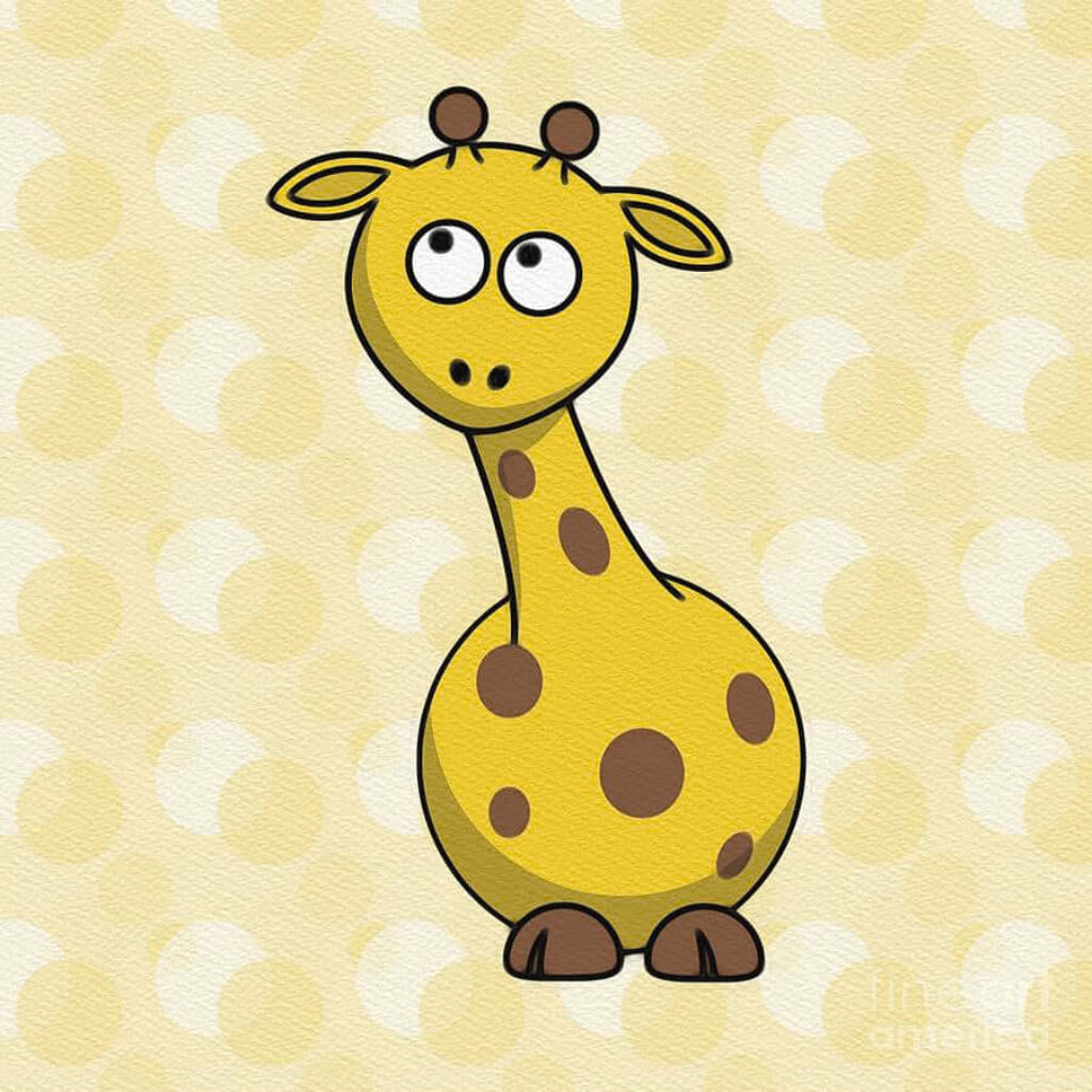 Cute Cartoon Giraffe Wallpaper with Cheerful Yellow Polka Dots