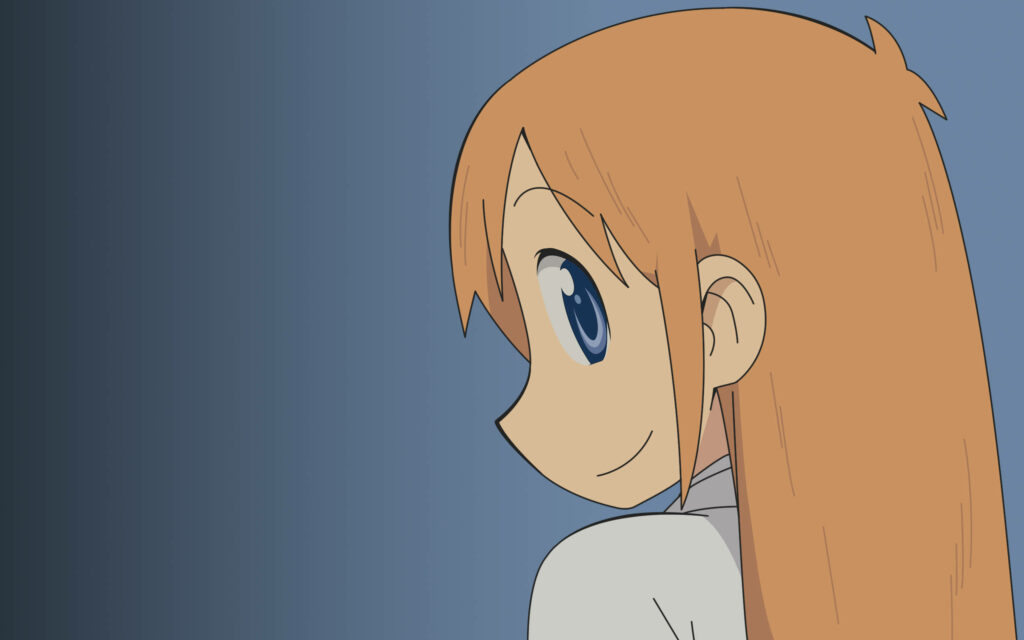 Hakase Wallpaper: Cheerful Nichijou Character on Gradient Background