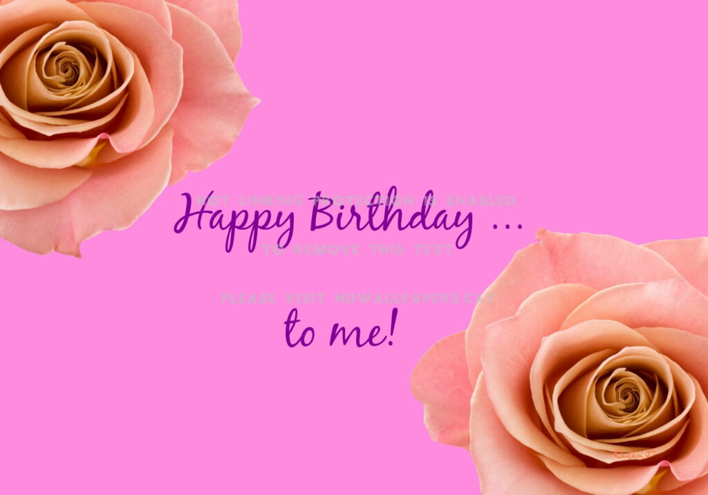Elegant Happy Birthday Wallpaper: Cheerful Pink & Rose Design