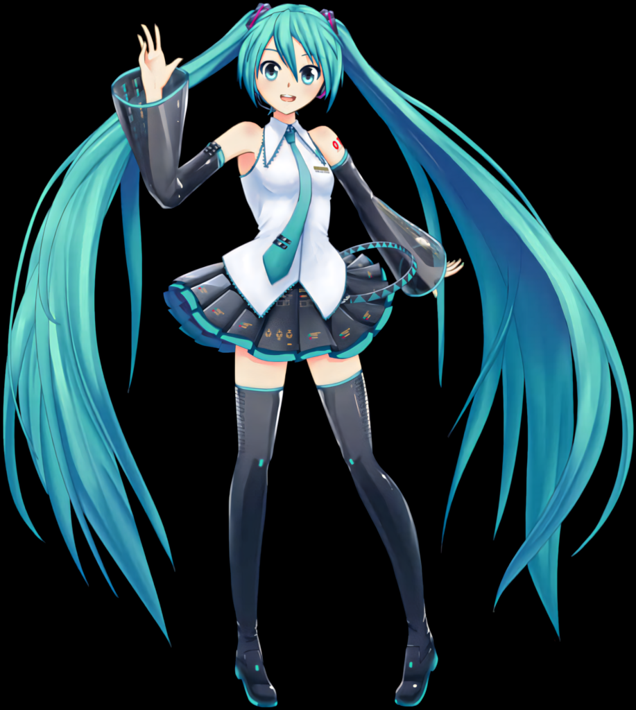 Hatsune Miku Wallpaper: Cheerful Vocaloid with Futuristic Style