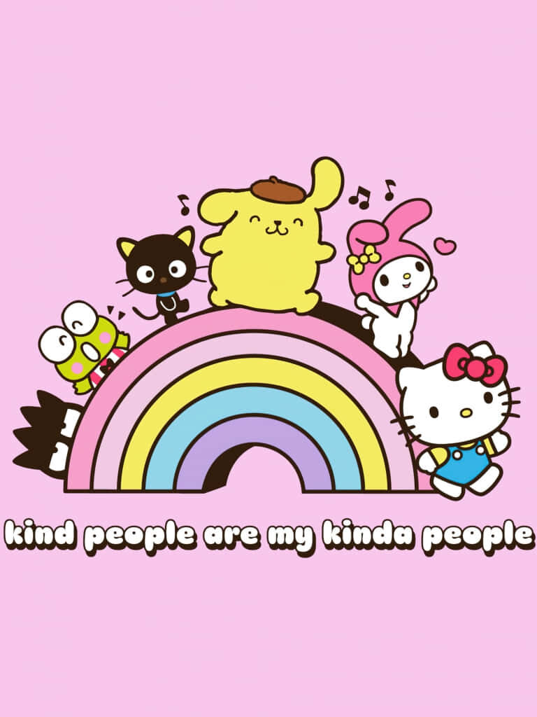 Hello Kitty Rainbow Wallpaper: Cute Design with Positive Vibes