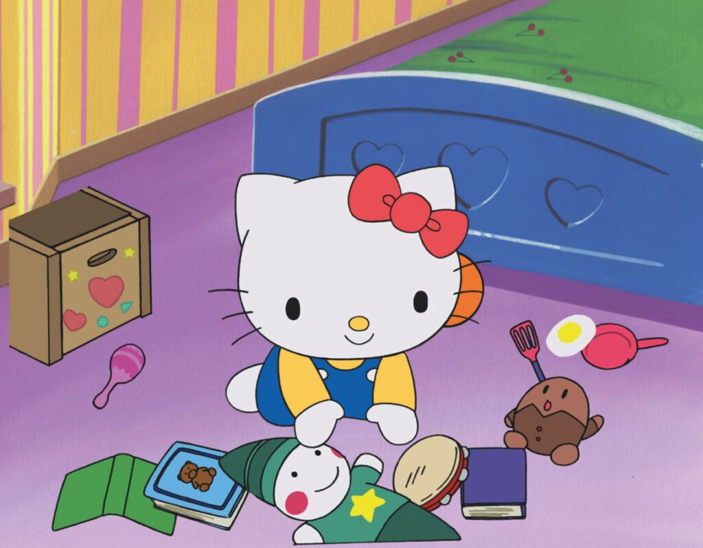 Playful Hello Kitty Wallpaper in a Bright, Cheerful Setting