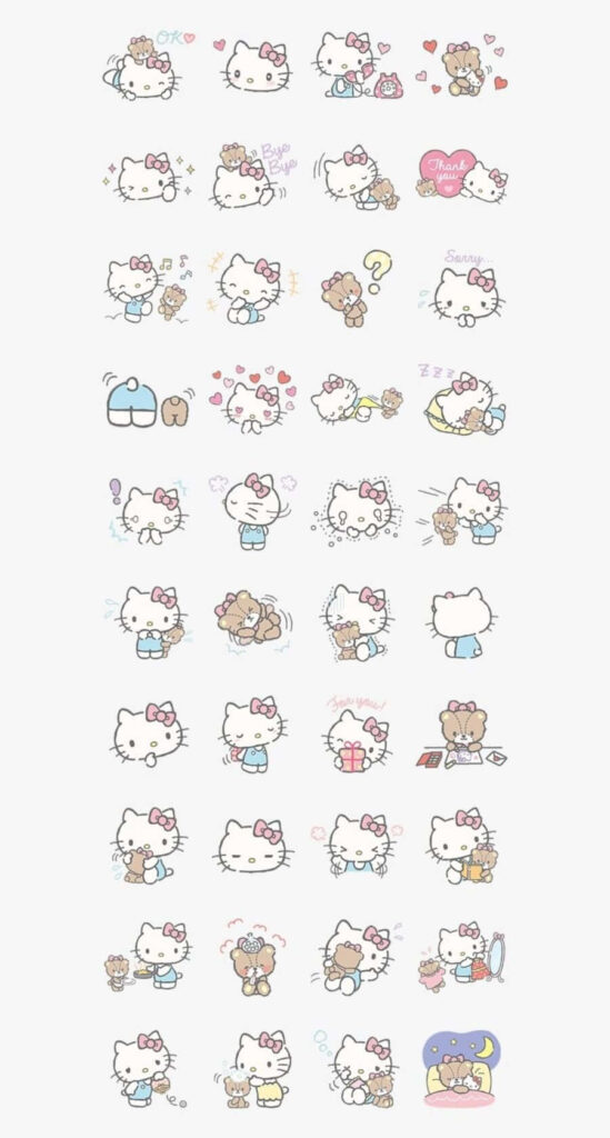 Hello Kitty and Friends Playful Wallpaper: Joyful Pastel Background