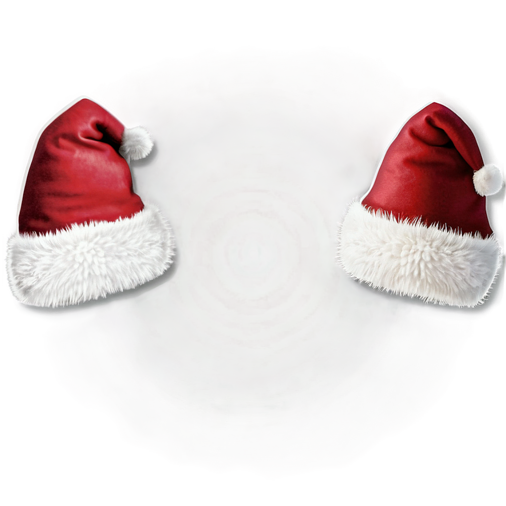 Festive Santa Claus Hats on Soft Gradient Background Wallpaper