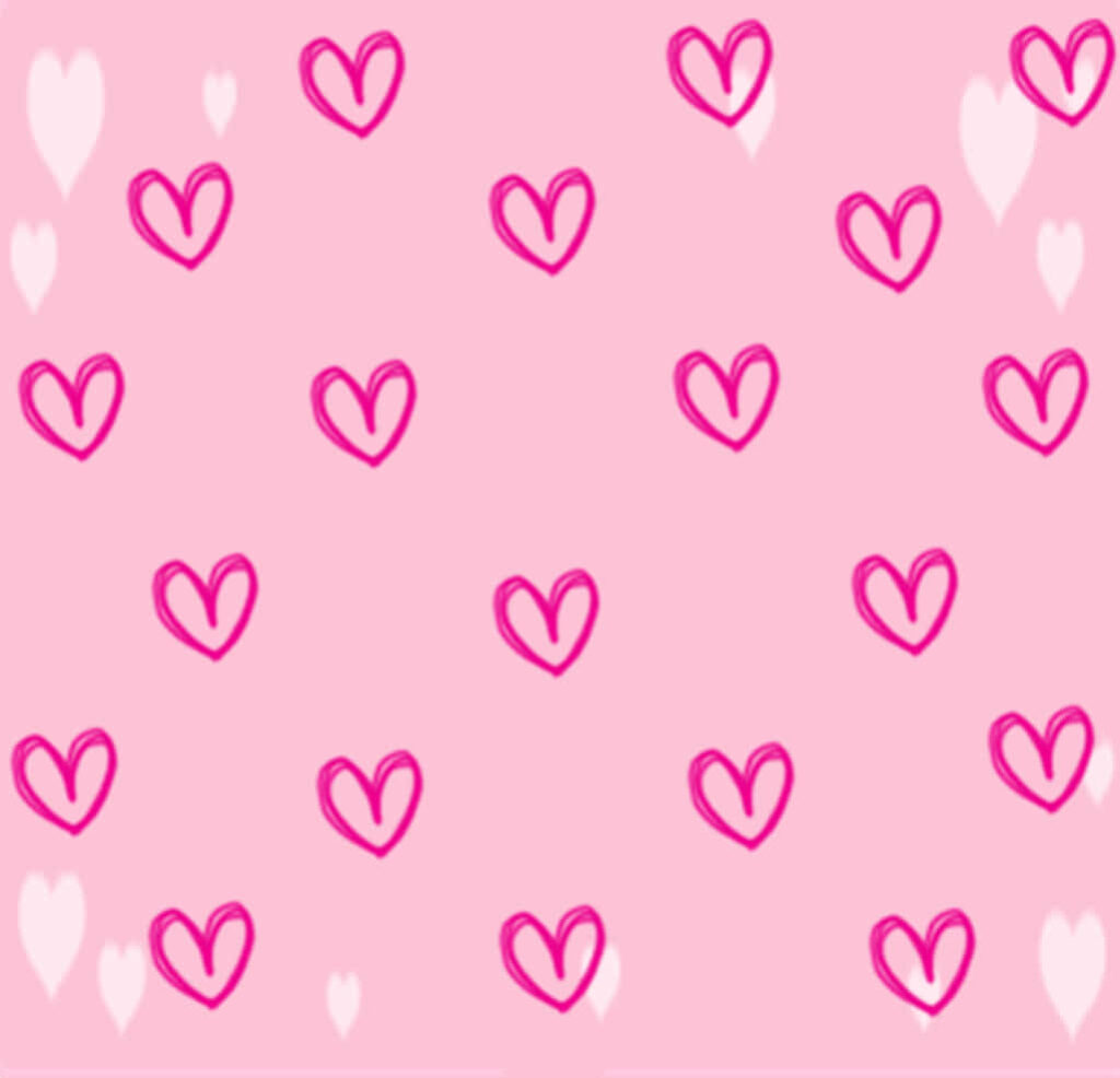 Cheerful Pink Heart Wallpaper: Romantic Pattern Background