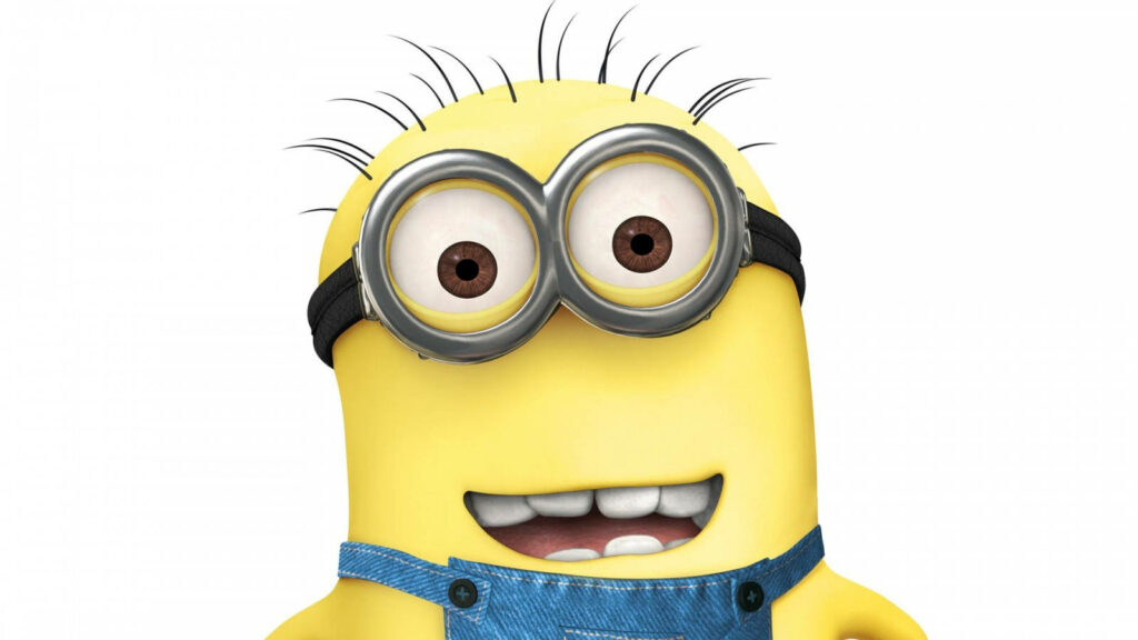 Cheerful Larry the Minion Close-Up Wallpaper for Desktop Background