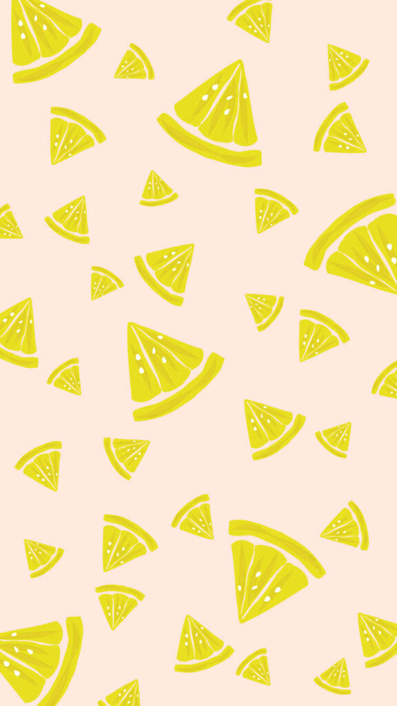 Bright Lemon Slice Wallpaper: Vibrant Summer Pastel Background