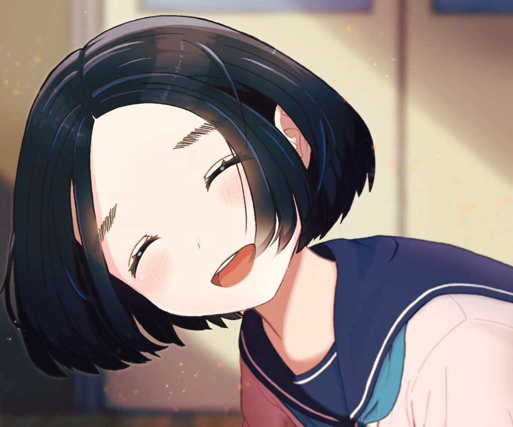 Cheerful Maru Mori Wallpaper: Bright School Uniform & Soft Lighting