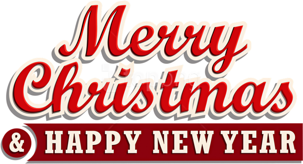 Bold Merry Christmas & Happy New Year Wallpaper in Red & White