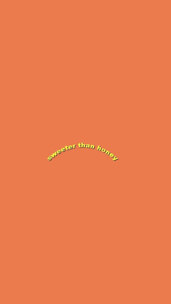 Vibrant Orange Minimalist Wallpaper: 'Sweeter Than Honey' Design