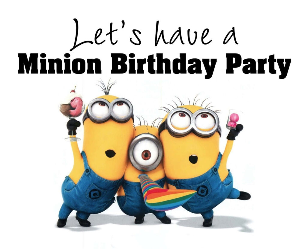 Cheerful Minions Birthday Party Wallpaper - Joyful Celebration Design