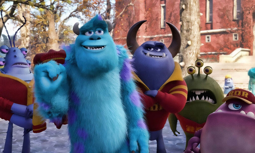 Cheerful Monsters, Inc. Wallpaper: Mike, Sulley & Boo Celebrate Friendship