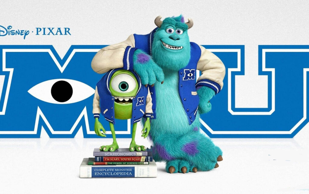 Vibrant Monsters University Wallpaper: Mike & Sulley’s Cheerful Camaraderie