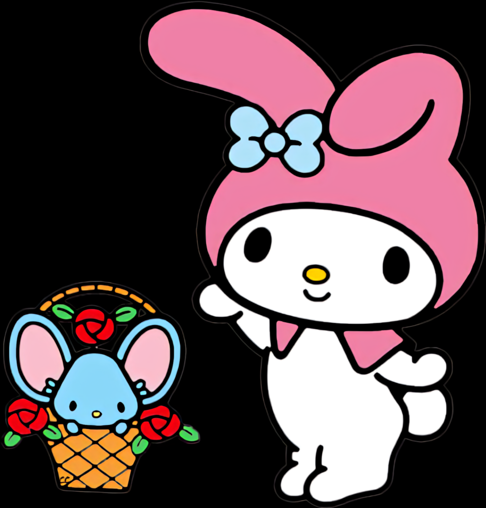 My Melody Wallpaper: Whimsical Sanrio Design with Colorful Flowers