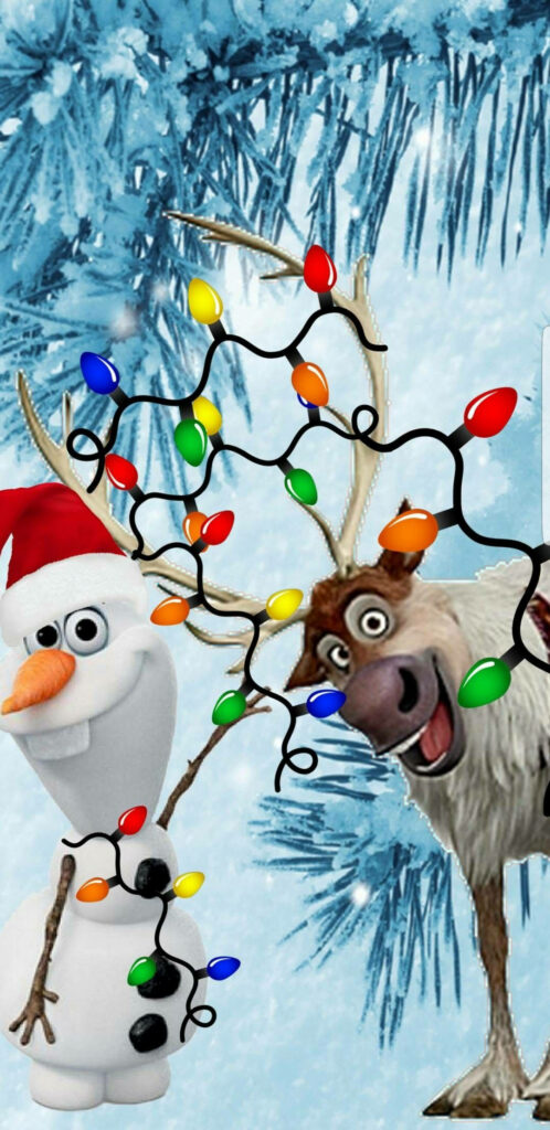 Olaf & Sven Christmas Wallpaper: Festive Winter Cheer for iPhone