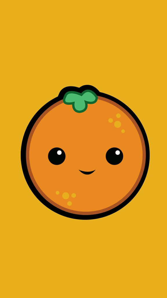 Cheerful Minimalist Orange Character Wallpaper for iPhone