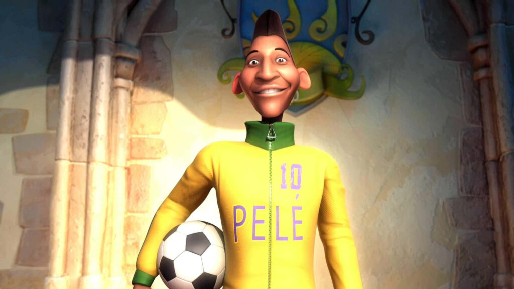 Cheerful Pelé Animated Wallpaper: Iconic 10 Jersey Soccer Scene