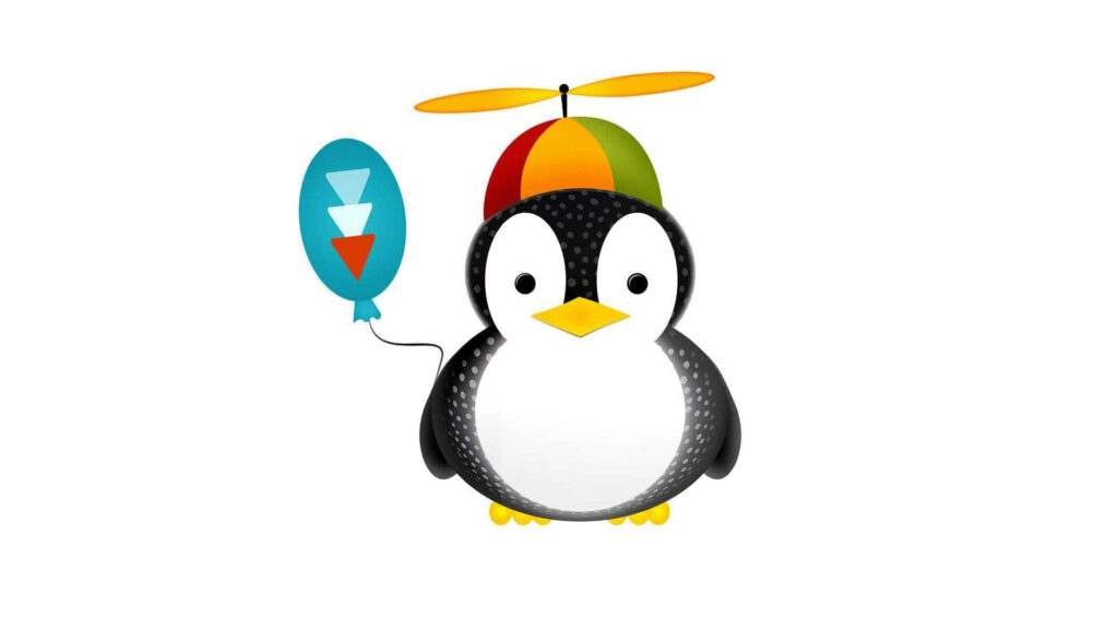 Whimsical Penguin Wallpaper: Cheerful Design with Balloon & Hat