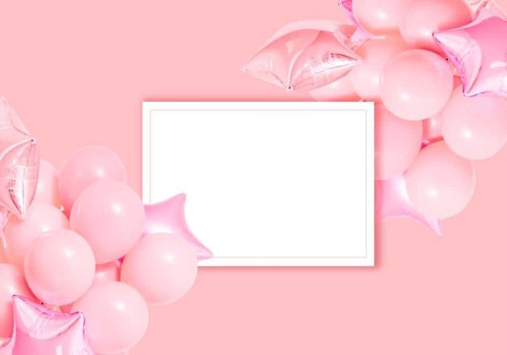 Cheerful Pink Balloons & Stars Wallpaper for Festive Celebrations