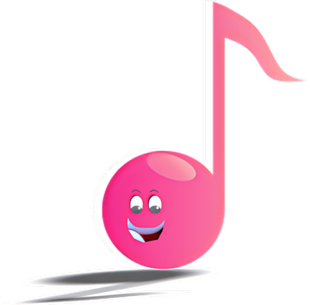 Cheerful Pink Cartoon Musical Note Wallpaper for Kids & Music Lovers
