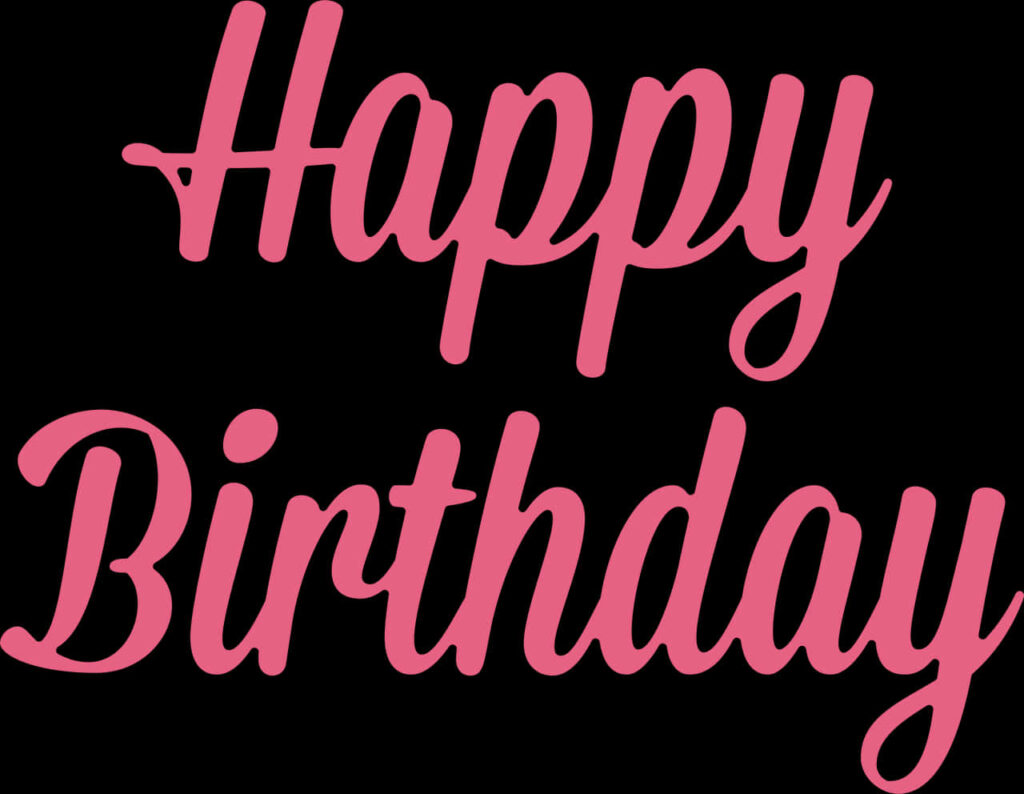 Festive Happy Birthday Wallpaper in Stylish Pink Script Background