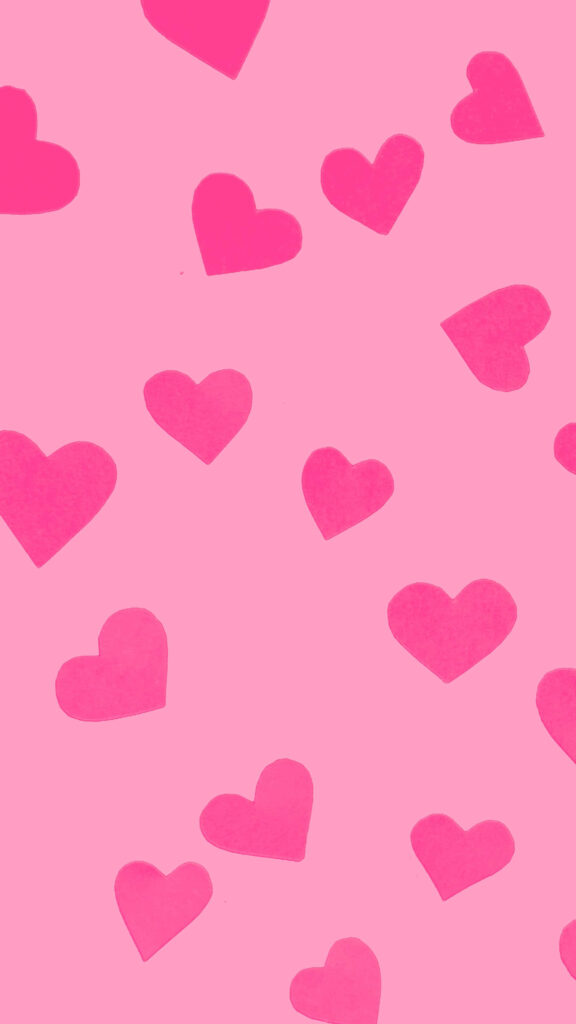 Vibrant Pink Heart Wallpaper: Cheerful Romantic Background Design