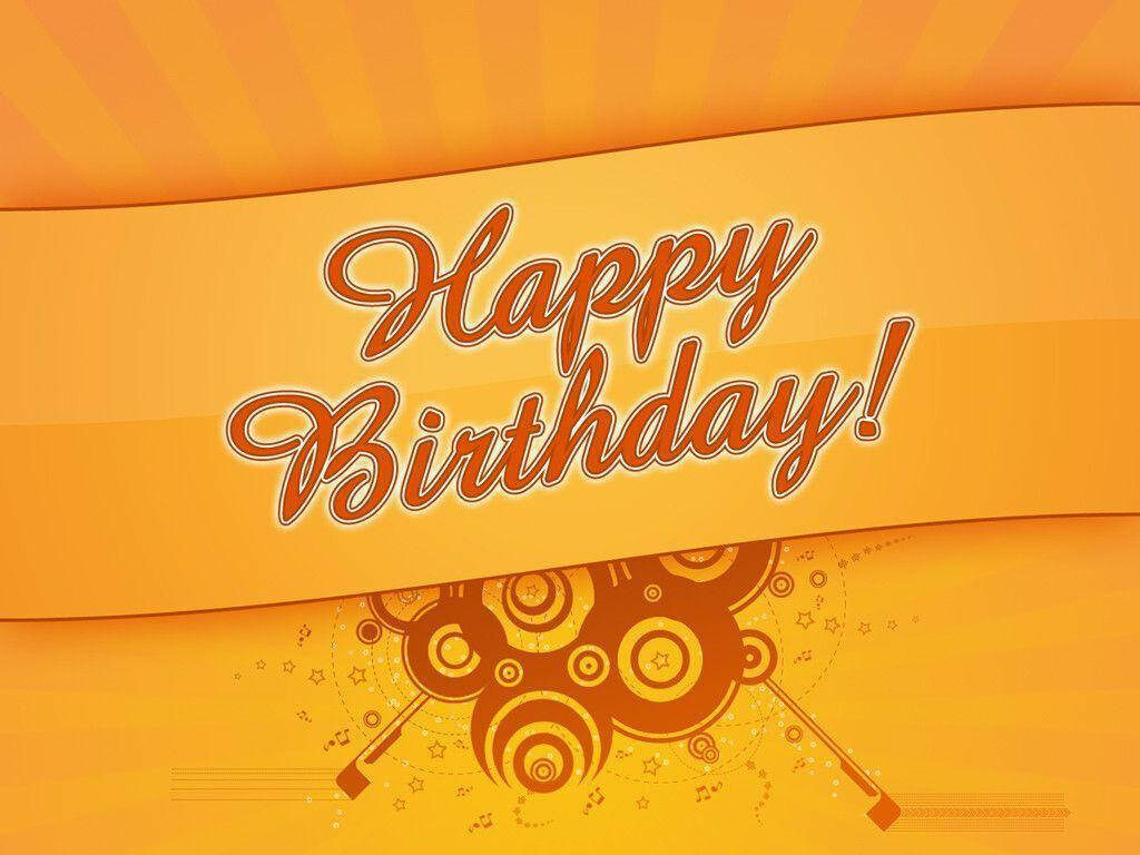 Cheerful Happy Birthday Wallpaper with Retro Patterns & Warm Hues
