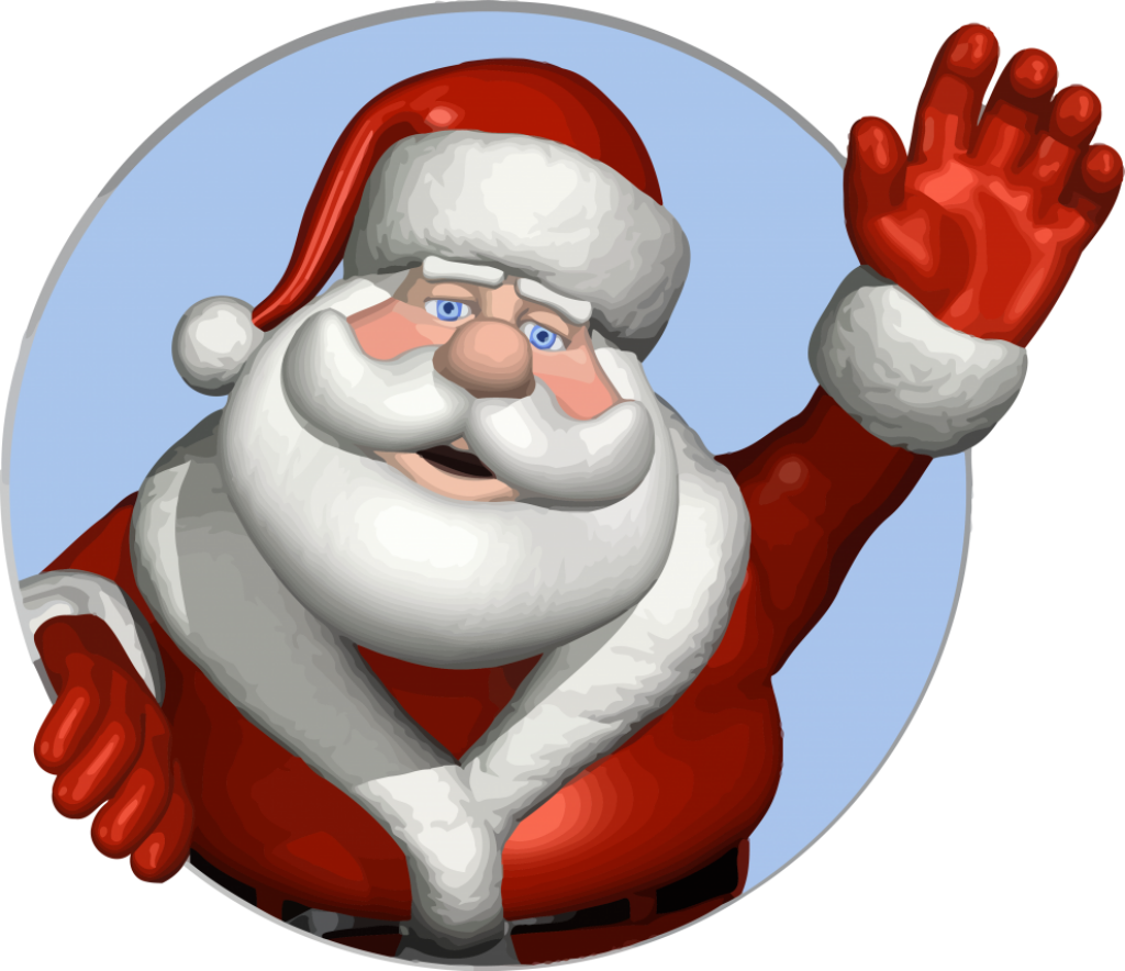 Cheerful Santa Claus Wallpaper: Festive Red & White Design