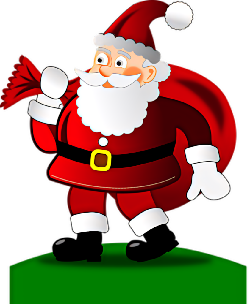 Cheerful Santa Claus with Gift Bag - Festive Holiday Wallpaper