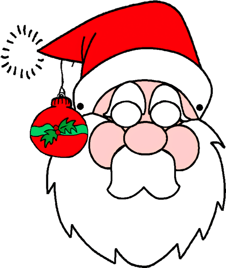 Cheerful Santa Claus Wallpaper with Holiday Ornament Design