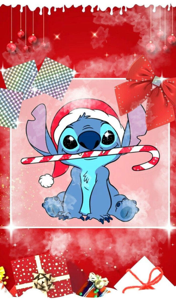 Whimsical Christmas Wallpaper: Cartoon Santa Character & Gifts
