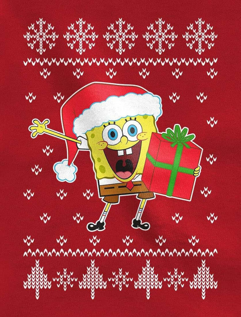 Cheerful Santa Wallpaper: Festive Red Background with Snowflakes