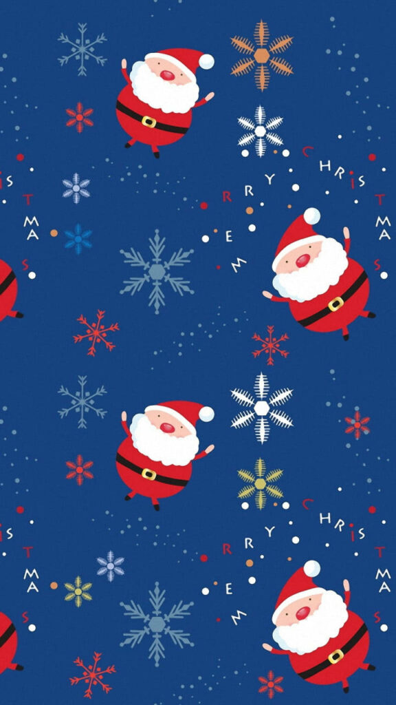 Festive Santa's Delight - Whimsical Snowflake Patterns for a Merry Christmas Wallpaper
