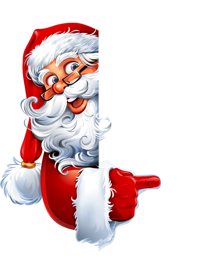 Santa Claus Peeking Around Blank Sign: Festive Christmas Cheer Wallpaper