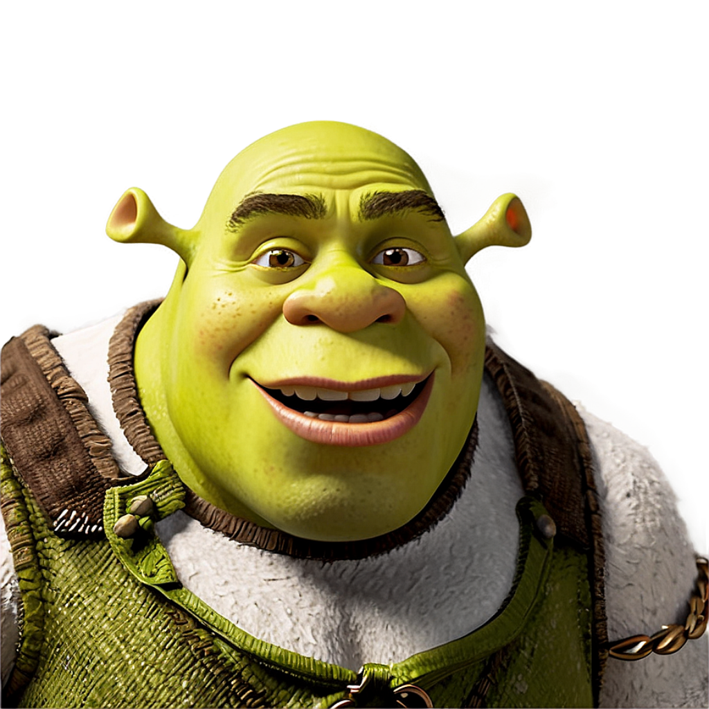 Cheerful Shrek-Themed Wallpaper with Smooth Gradient Background